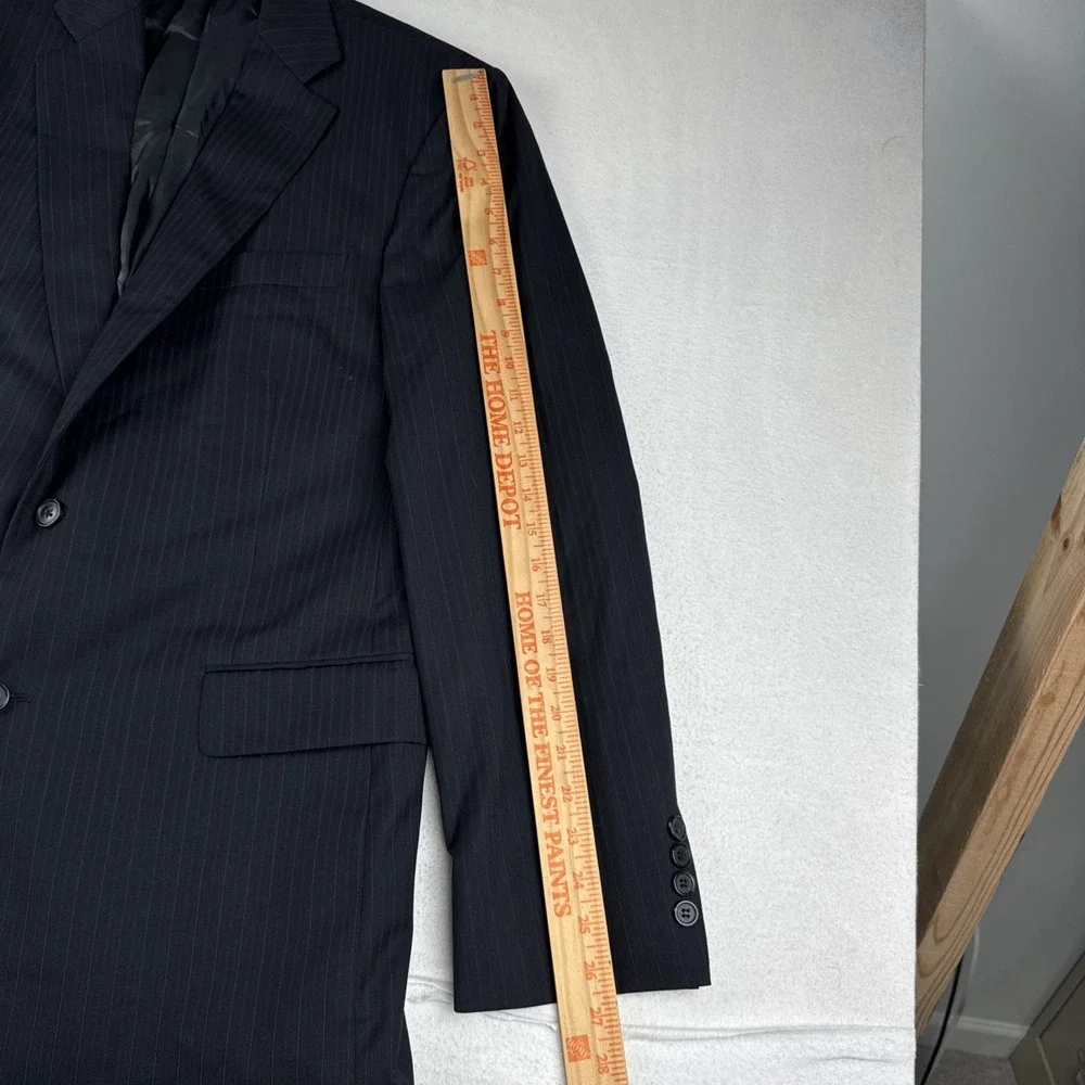 Brooks Brothers Madison Mens Striped Dark Gray Blazer 41L Office Made in Italy